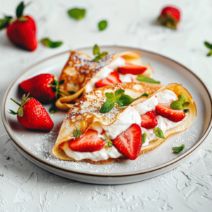 Naleśniki z serkiem truskawkowym