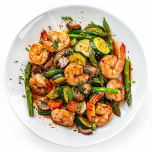 Krewetki w warzywach