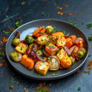 pieczone warzywa z halloumi