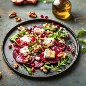 Carpaccio z buraka z kozim serem