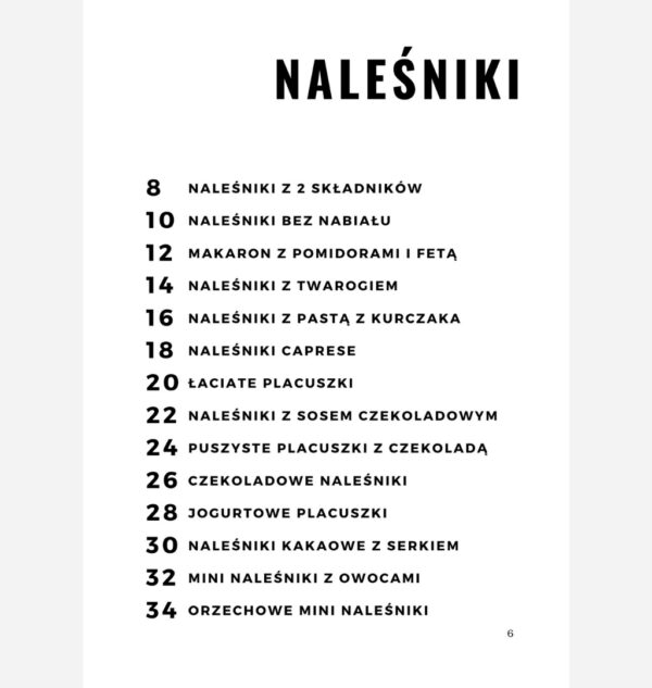 spis treści naleśniki